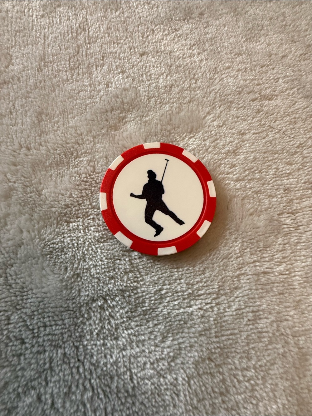 Red Golf Chip Marker with Bryson DeChambeau